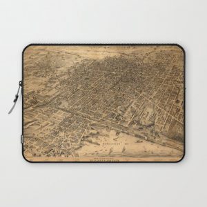 Map Of Hamilton 1876 Computer Cover by Vintage Maps & Prints - Laptop Sleeve - 13"