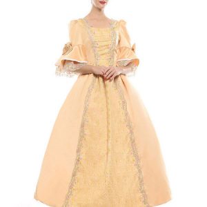 Medieval Renaissance Costume Princess Royal Rapunzel Cosplay Halloween Pink Vintage Dresses