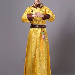 Men Chinese Costume Ancient Qing Dynasty Yellow Traditional Beller Ancient Prince Cosplay Clothing Tang Emperor Folk Clothes Halloween