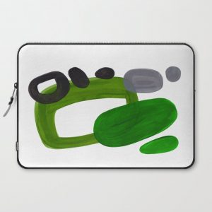 Mid Century Vintage 70's Design Abstract Minimalist Colorful Pop Art Olive Green Dark Green Grey Computer Cover by EnShape - Laptop Sleeve - 15"
