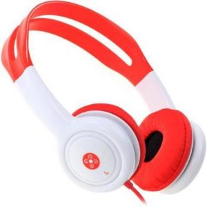 Moki ACCHPKR Volume Limited Over-the-Ear Kids Headphones - Red/White