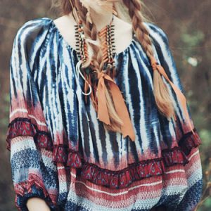 Multicolor Floral Vintage Long Sleeved Top