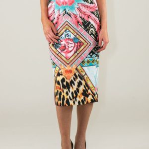Multicolor Vintage Sheath Pencil Skirt