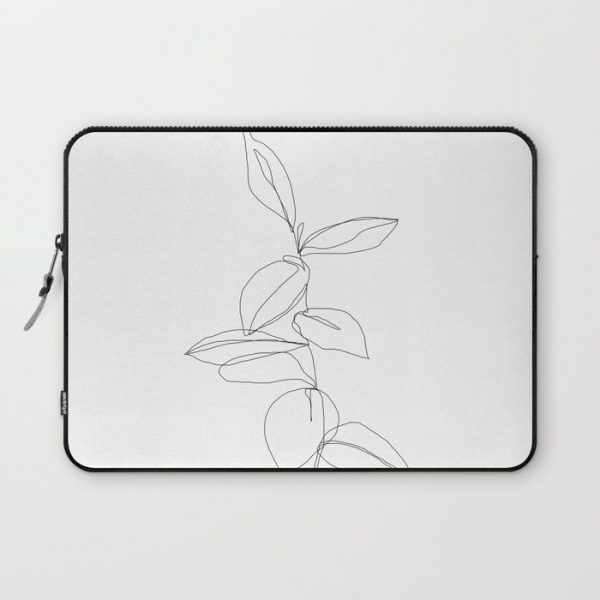 One line minimal plant leaves drawing - Berry Computer Cover by The Colour Study - Laptop Sleeve - 13"