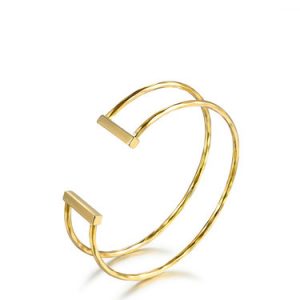Parallel Mind Round Copper Bangle Bracelet