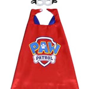 Paw Patrol Cape Costume Kids Printed Birthday Party Cape And Mask Set