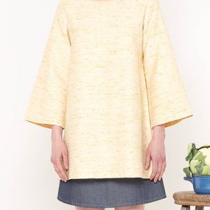 Plain Casual Silk 3/4 Sleeve Tunic