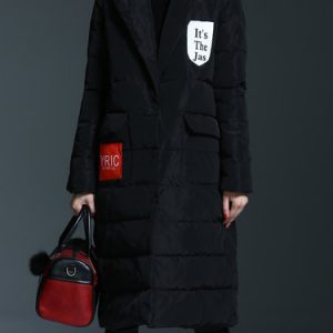 Polyester H-line Casual Down Coat with Pockets