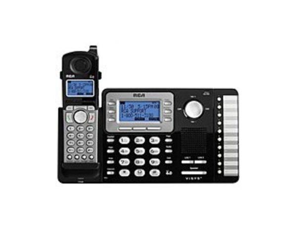 RCA RCA-25212 DECT 6.0 2-Line Expandable Cordless Phone System - Black, Silver