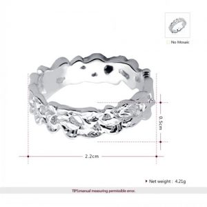 ROXI Women Fashion White Gold Plated Hollow Flower Ring Bride Wedding Engagement Love Jewelry Accessory