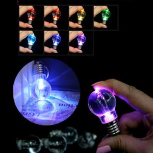 Rainbow Bright LED Light Bulb Keychain