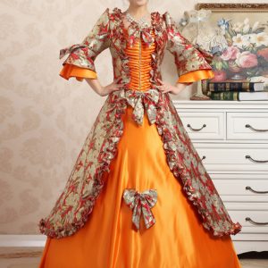 Retro Princess Costume Rococo Ball Gown Purple Ruffle Bows Women's Maxi Vintage Royal Costume Dress Halloween