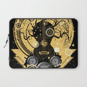 Retro geometric music themed design with guitar tree Computer Cover by AnnArtshock - Laptop Sleeve - 13"