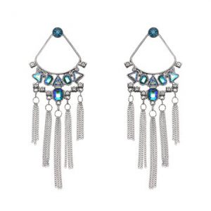 Rhinestone Crystal Tassel Earrings