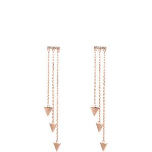 Rose Gold 925 Sterling Silver Triangle Earrings