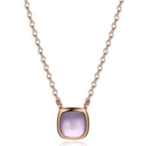 Rose Gold Amethyst 925 Sterling Silver Necklace