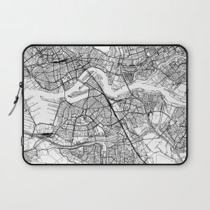 Rotterdam White Map Computer Cover by multipliCITY - Laptop Sleeve - 13"