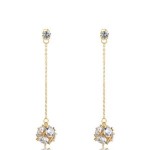 Round Zircon Synthetic Materials Earrings