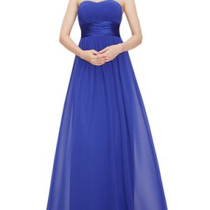Ruched Strapless Swing Elegant Evening Dress
