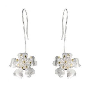 S925 Silver Flower Elegant Earrings