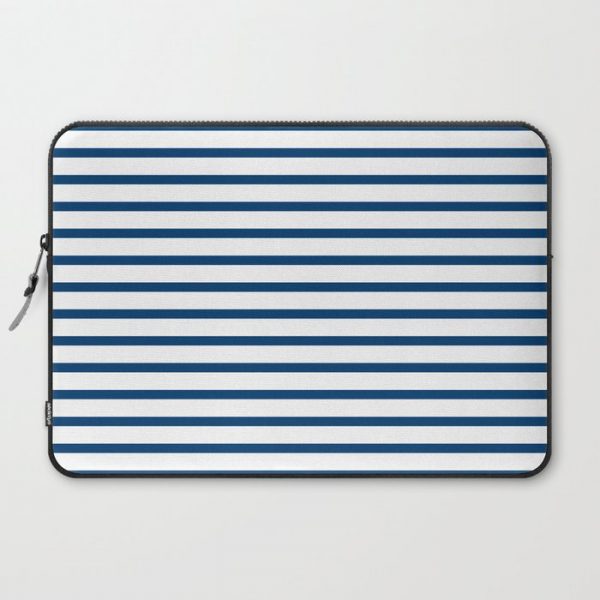 Sailor Stripes Navy & White Computer Cover by MIYATAKE designs - Laptop Sleeve - 15"