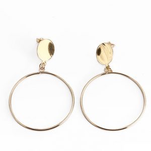 Stylish Big Hollow Circle Metal Tassel Simple Drop Earrings