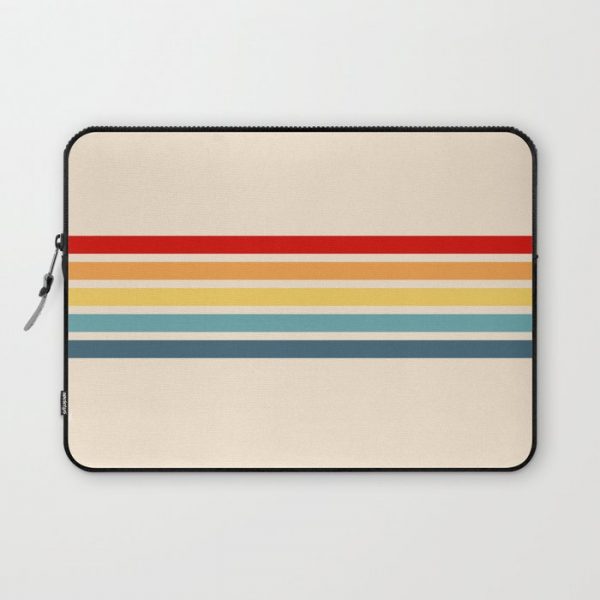 Takaakira - Classic Rainbow Retro Stripes Computer Cover by AlphaOmega - Laptop Sleeve - 13"
