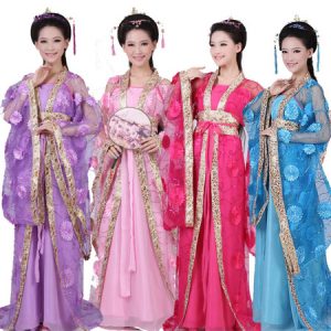 Traditional Chinese Costume Female Tulle Hanfu Dress Ancient Tang Dynasty Clothing 3 Pieces