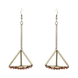 Triangle Crystal Tassel Earrings