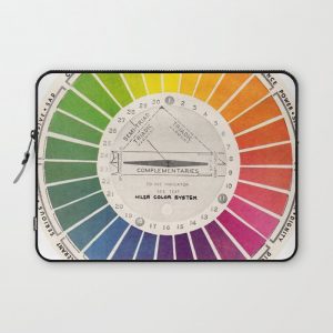 Vintage Color Wheel - Art Teaching Tool - Rainbow Mood Chart Pride Computer Cover by color bright - Laptop Sleeve - 13"