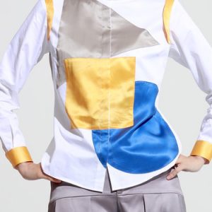 White Cotton Work Paneled Blouse