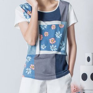 White H-line Casual Printed T-Shirt