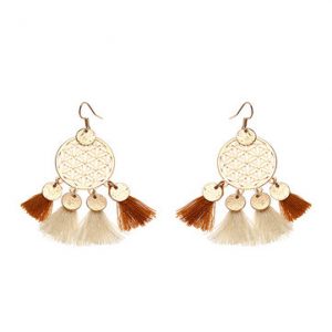 Women's Bohemian Earrings Dream&Catcher Coin Tassel Earrings