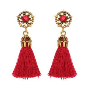 Women's Bohemian Earrings Elegant Crystal Rhinestone Tassel Earrings