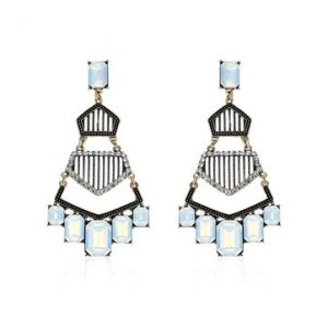 Women's Elegant Earrings Opal Rhinestone Crystal Tassel Earrings