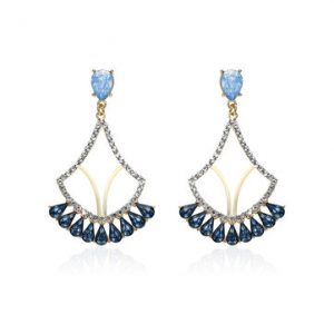 Women's Elegant Earrings Skirt Rhinestone Crystal Tassel Earrings