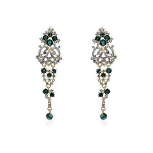Women's Elegant Jewelry Full Rhinestone Crystal Long Earrings