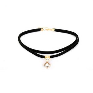 Women's Elegant Necklace Flannel Rhinestone Pendant Choker