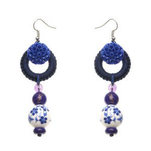Women's Ethnic Earrings Ceramic Retro Flower Earrings