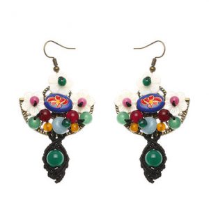 Women's Ethnic Earrings Sector Agate Flower Retro Earrings