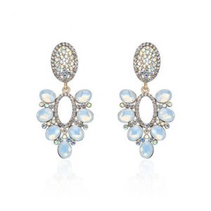 Women's Luxury Earrings Full Rhinestone Opal Earrings