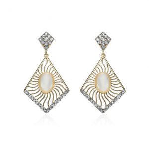 Women's Luxury Earrings Opal Rhinestone Crystal Pendant Earrings