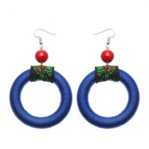 Women's Retro Earrings Big Circle Ceramic Ear Drop Earrings