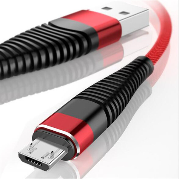 alloy flexible 2a charging data nylon braid type-c cable cord for android samsung huawei charger sync cables 1m