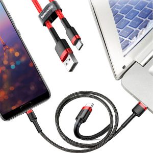 baseus 3a fast charging usb type c braided cable for samsung s8 note weaving data line for one plus 5t 6 charger cord