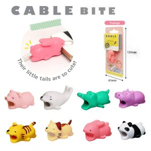 cable bite usb cable saver protector cover wire cord cute animal design charging cord protective for iphone lightning type-c