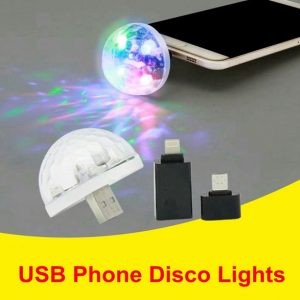 creative led usb party stage phone disco lights colorful light music voice control lights usb magic ball for iphone android huawei phone
