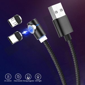 ell 1m 2m magnetic cable micro usb type c adapter charger fast charging cable for samsung a30 a50 charge magnet android phone cord