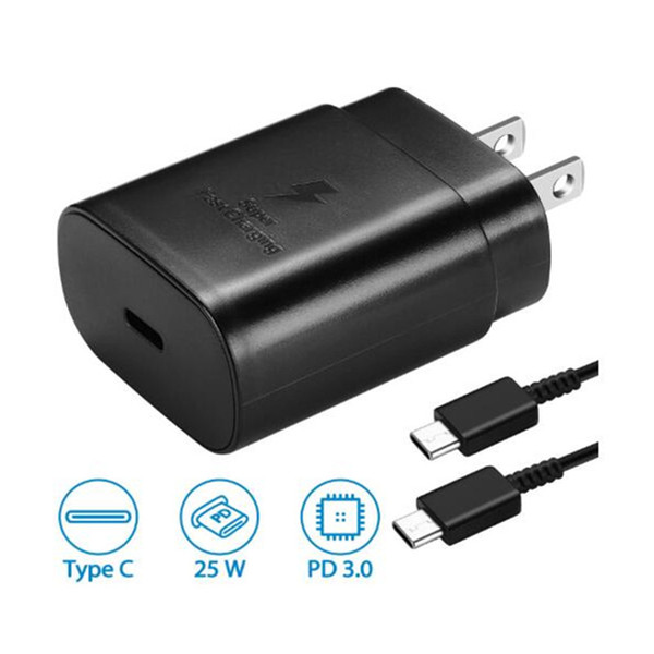 for note 10 charger super fast charging 25w pd power adapter + usb type c to usb c cable pd qc3.0 quick charge cord