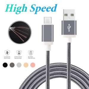 high speed type c usb cable 1m 2m 3m for android customized high speed phone charger sync data cord for android cellphones